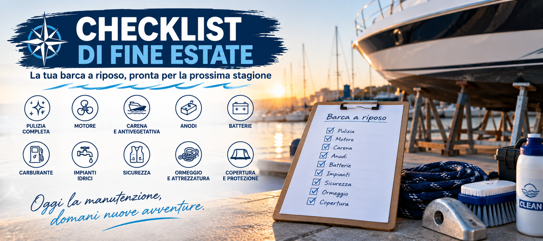 Immagine articolo Checklist di Fine Estate: Come Preparare la Barca al Riposo e all&rsquo;Inverno